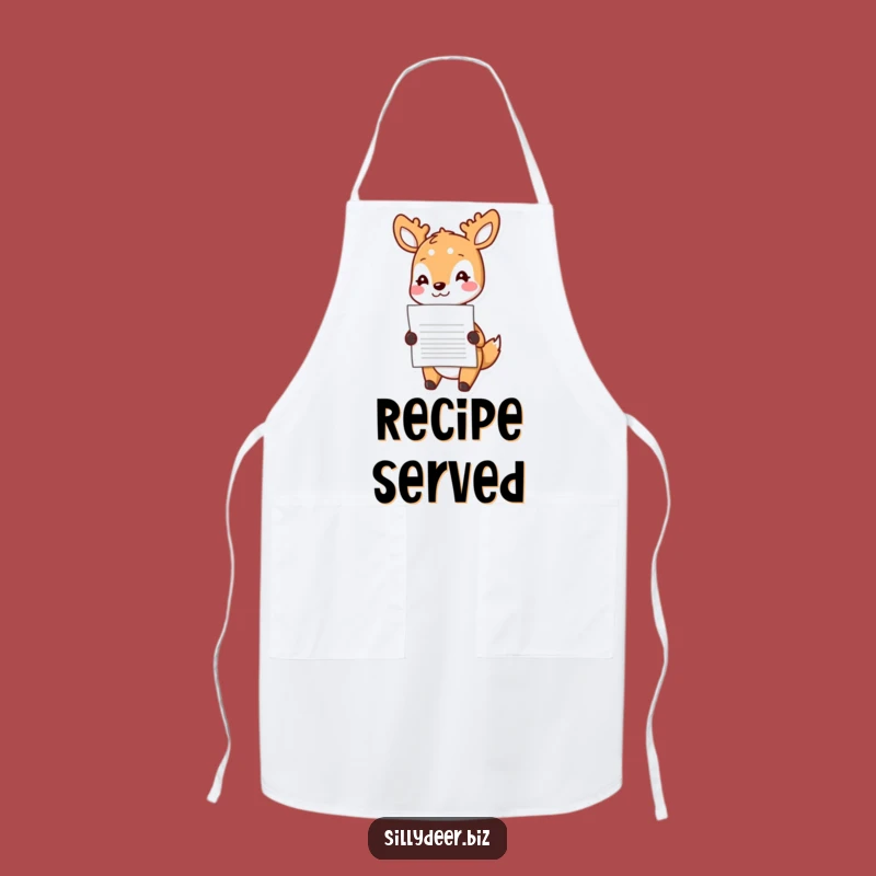 Funny Kawaii Deer Apron: Cheerful Kitchen Assistant, Cooking Gift