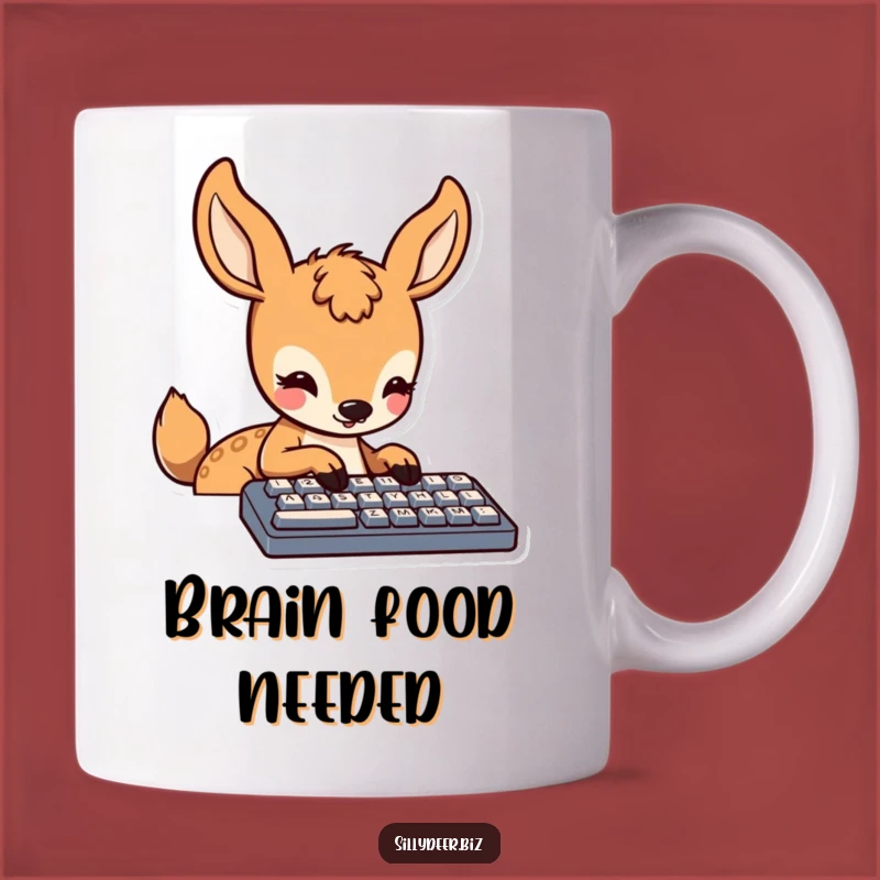 Funny Kawaii Deer Mug: Typing Concentration, Cute Office Gift