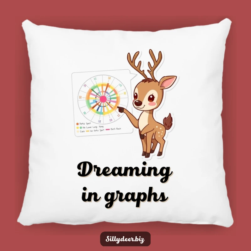 Cozy Funny Deer Chart Pillow: Soft Comfort for Your Data-Loving Companion