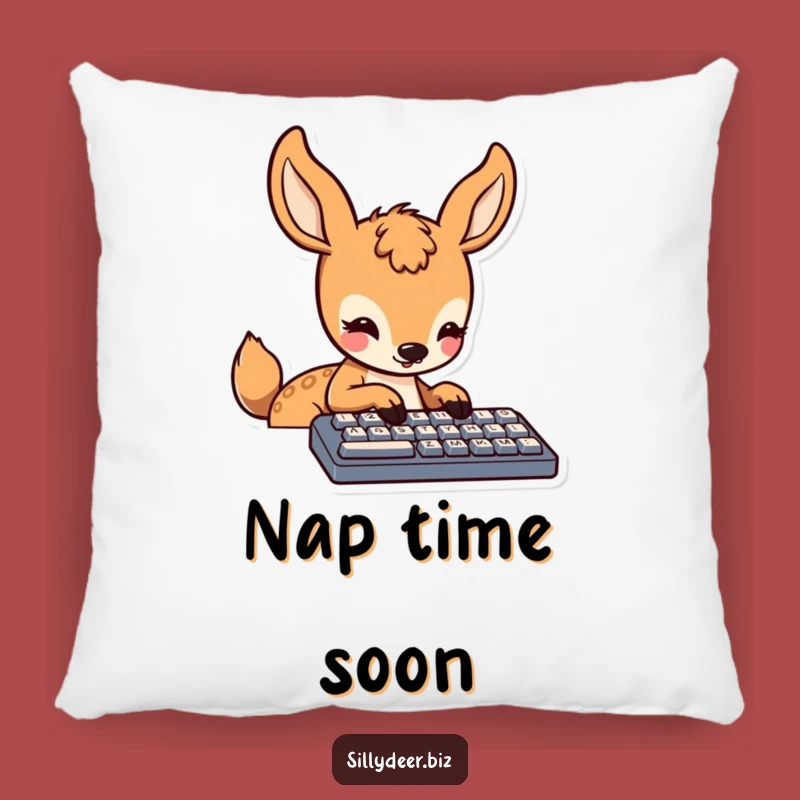 Funny Kawaii Deer Pillow: Cozy Typing Comfort, Cute Accent Gift