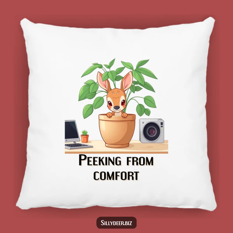 Cozy Funny Shy Deer Pillow: Soft Comfort for Your Quiet Companion
