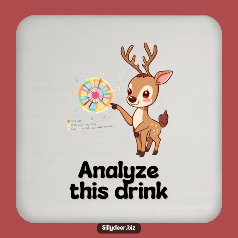 Funny Deer Chart Coaster Set: Protect Surfaces with Enthusiastic Animal Charm