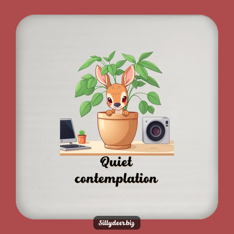 Funny Shy Deer Coaster Set: Protect Surfaces with Gentle Animal Charm