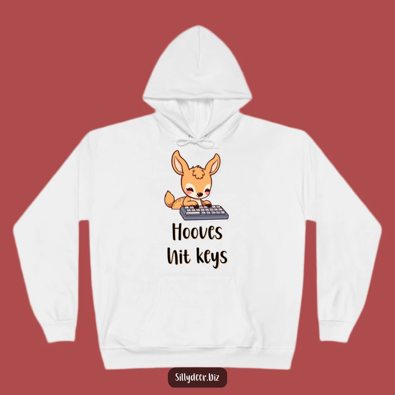 Funny Kawaii Deer Hoodie: Cozy Typing Companion, Warm Gift