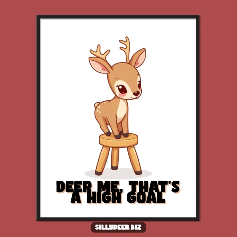 Funny Free Printable Wall Art: Deer's Stool Stunt - Hilarious Downloadable Decor