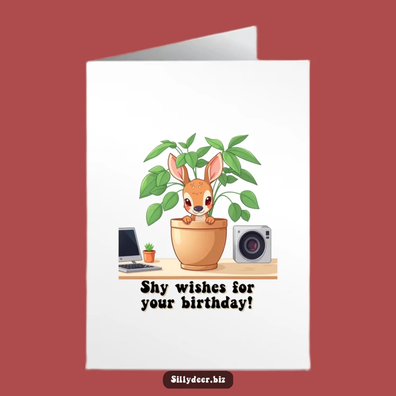 Free Printable Shy Deer Birthday Card: Adorable Downloadable Gift for Introverts