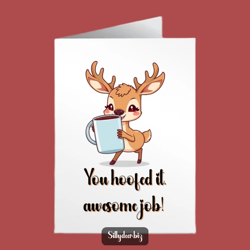 Free Printable Deer Coffee Congratulations Card: Celebrate Big Wins with a Strong Brew