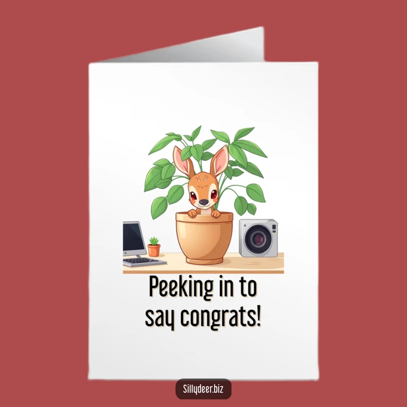 Free Printable Shy Deer Congratulations Card: Celebrate Quietly with a Sweet Gesture