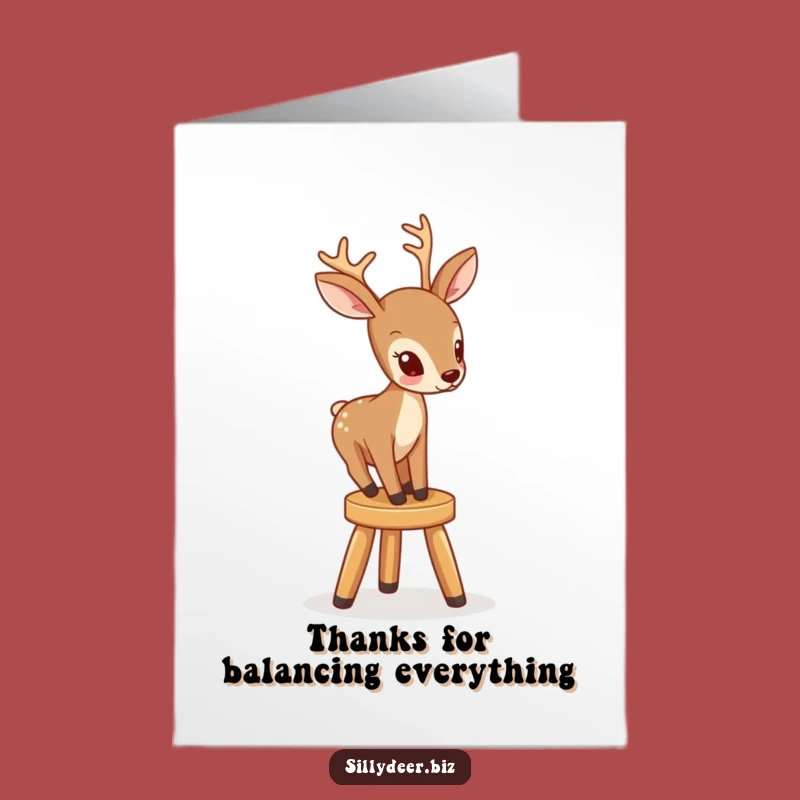 Free Printable Thank You Card: Deer's Tiny Stool Gratitude - Funny Downloadable Gift