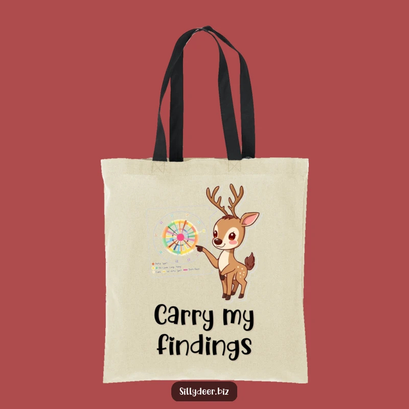 Funny Deer Chart Tote Bag: Carry Your Data with Enthusiastic Animal Style