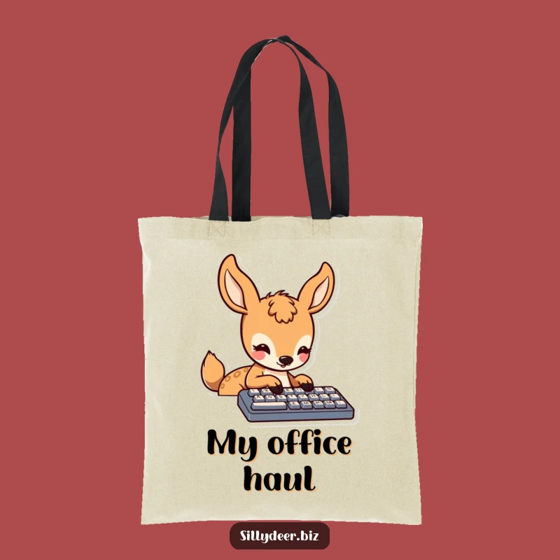 Funny Kawaii Deer Tote Bag: Cute Typing Accessory, Handy Gift