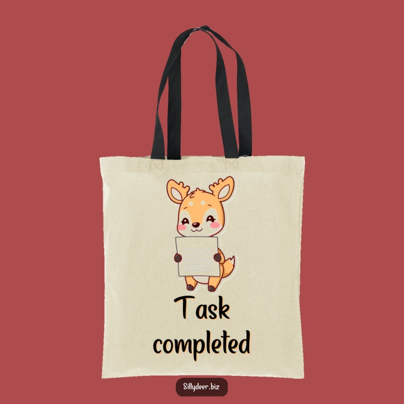 Funny Kawaii Deer Tote Bag: Document Carrier, Handy Cheerful Gift